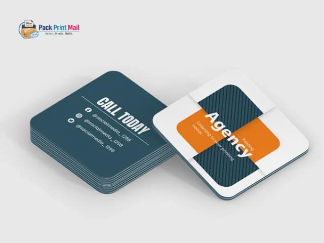 2.5x2.5 Social Cards printed product preview from Pack Print Mail