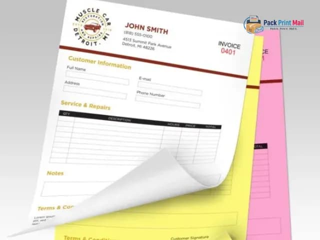 3-part NCR Forms w Variable Numbering printed product preview from Pack Print Mail