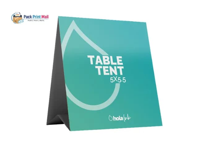 5x5.5 Table Tent printed product preview from Pack Print Mail