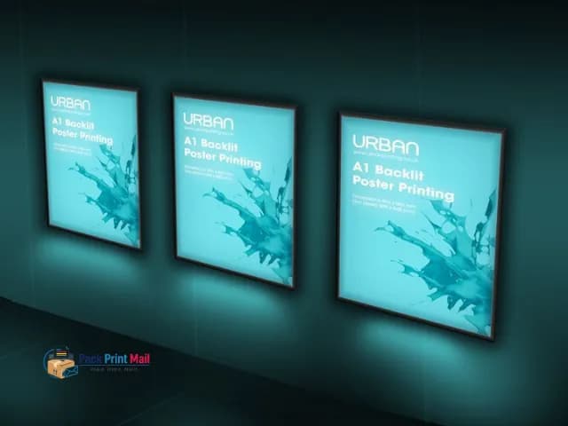 Backlit posters printed product preview from Pack Print Mail