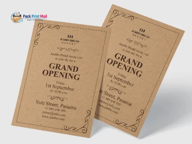 Brown Kraft Announcement Cards printed product preview from Pack Print Mail