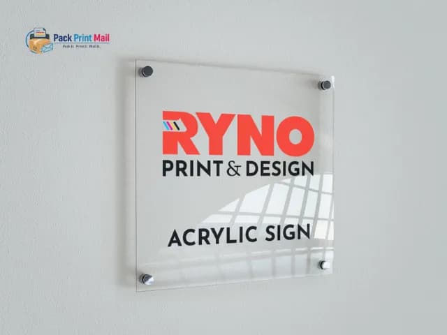 Clear Acrylic Signs printed product preview from Pack Print Mail