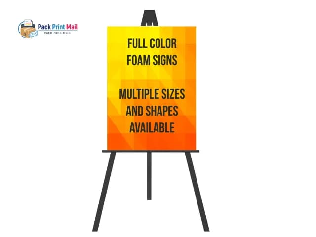 Foam Core Signs printed product preview from Pack Print Mail
