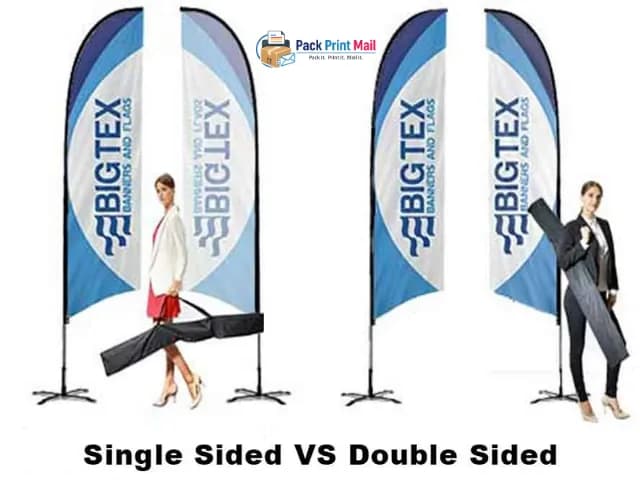 Single and Double Sided Feather Flags printed product preview from Pack Print Mail