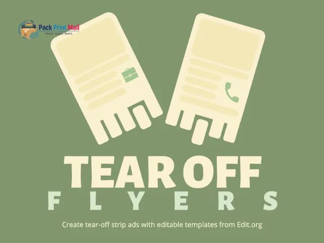 Tearoff Flyers printed product preview from Pack Print Mail
