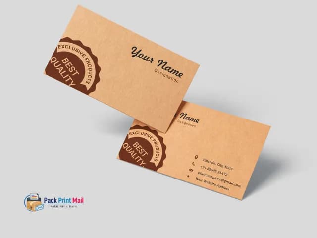 Brown Kraft Business Cards printed product preview from Pack Print Mail