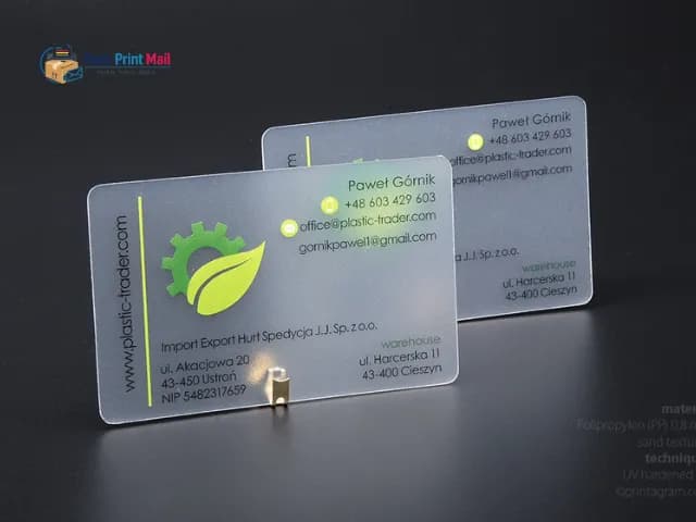 Plastic Business Cards printed product preview from Pack Print Mail