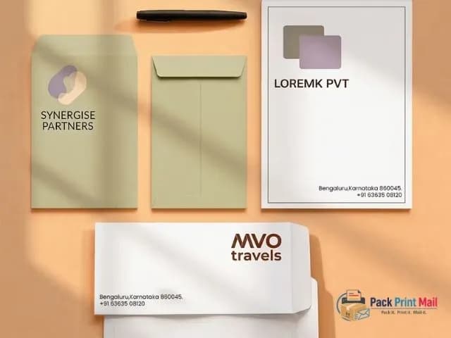 Envelopes printed product preview from Pack Print Mail