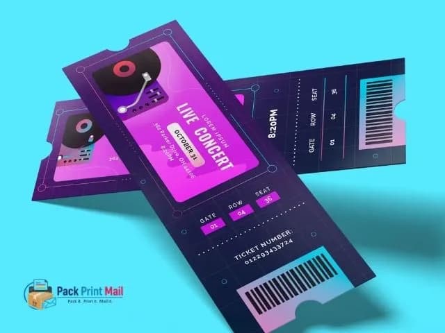 Numbered Tickets printed product preview from Pack Print Mail