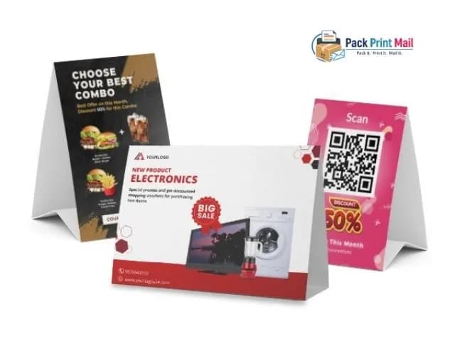 Tent Cards printed product preview from Pack Print Mail