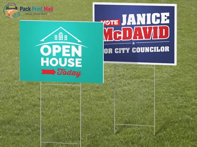 Yard Signs printed product preview from Pack Print Mail