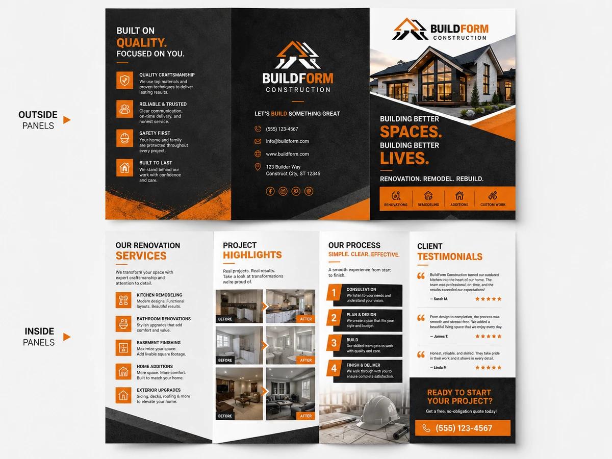 Construction Services brochure template preview