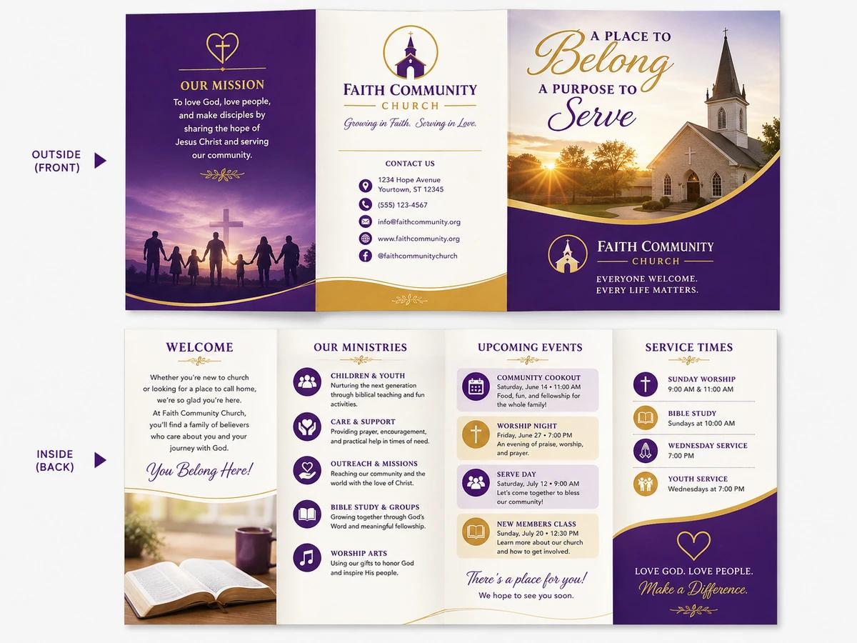 Faith Community Church brochure template preview