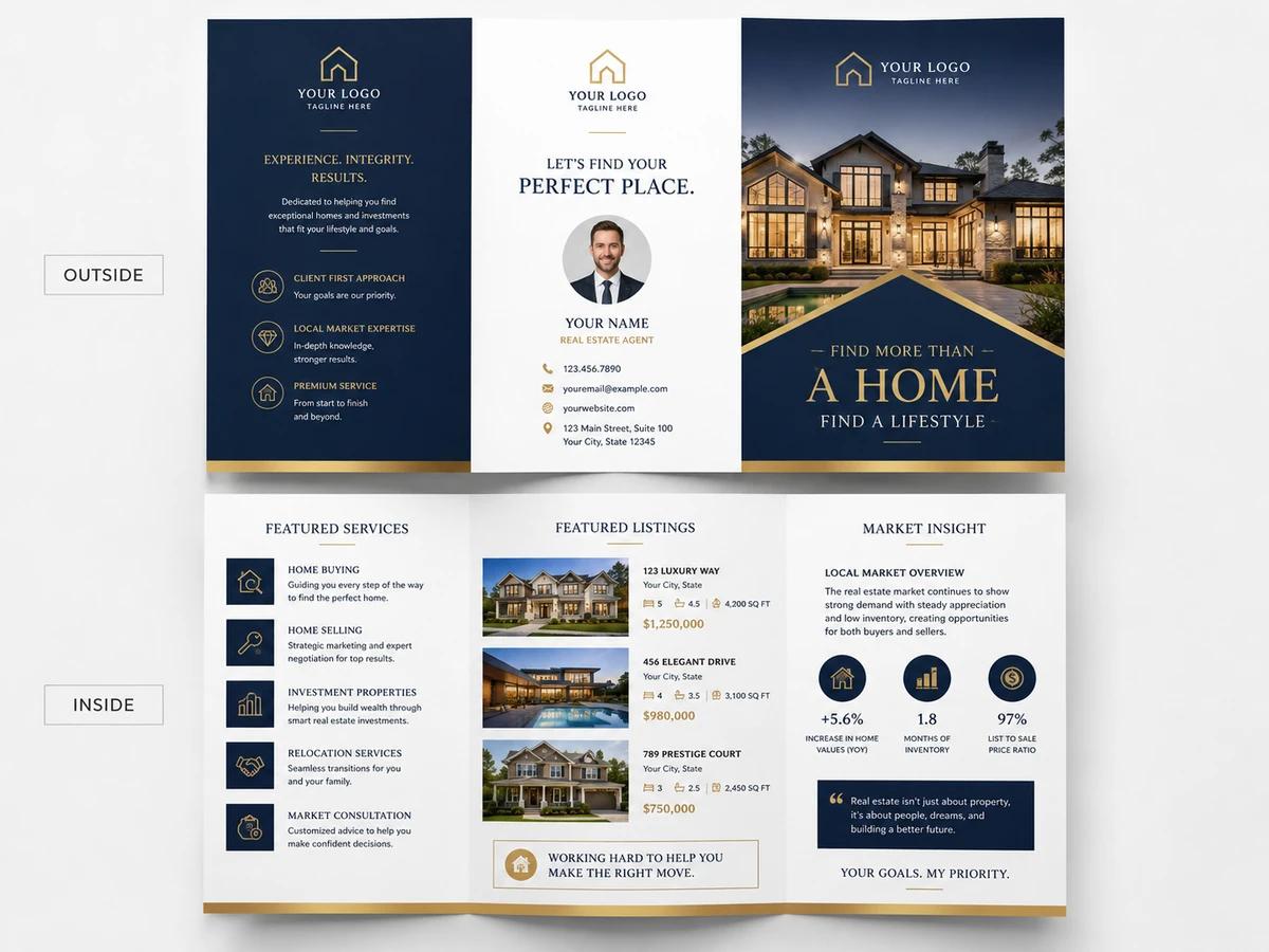 Luxury Real Estate brochure template preview