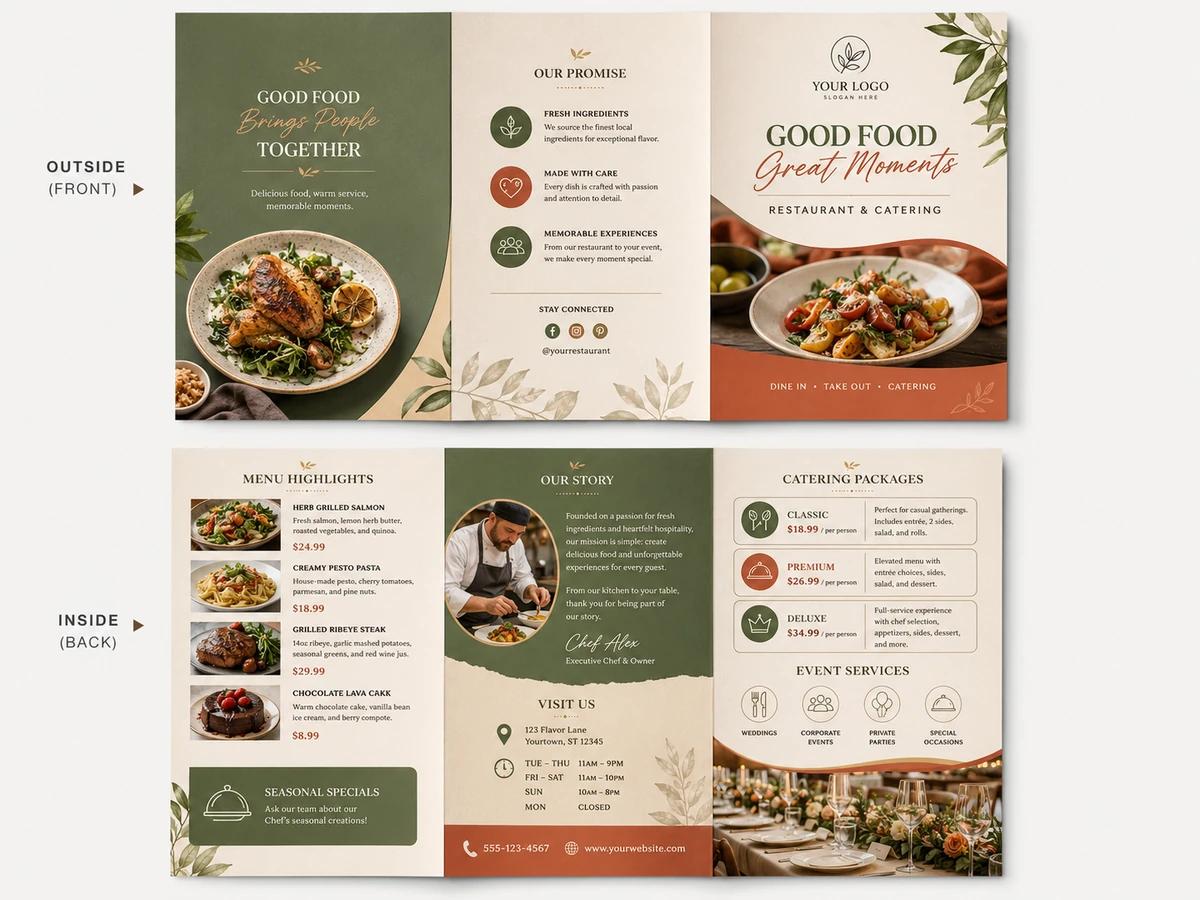 Restaurant Dining brochure template preview
