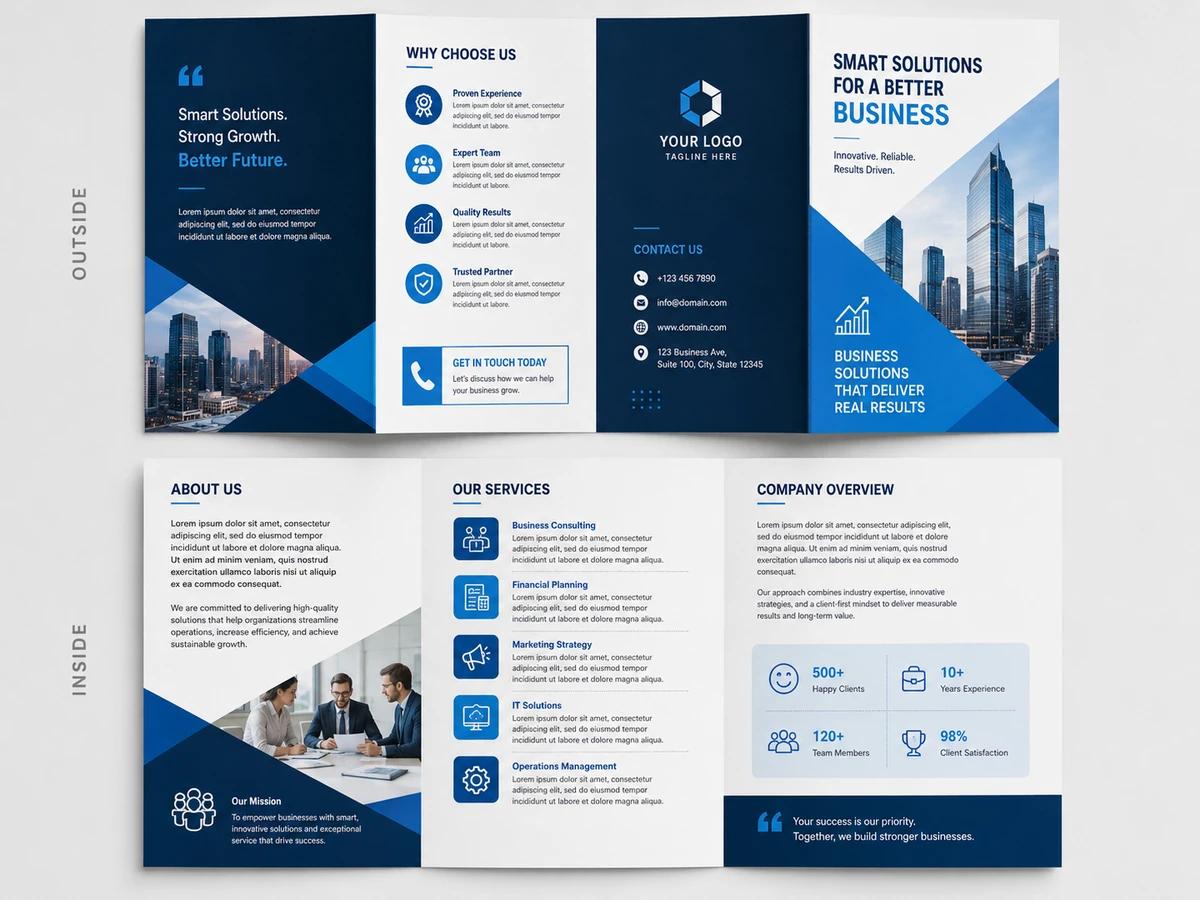 Smart Solutions for Business brochure template preview