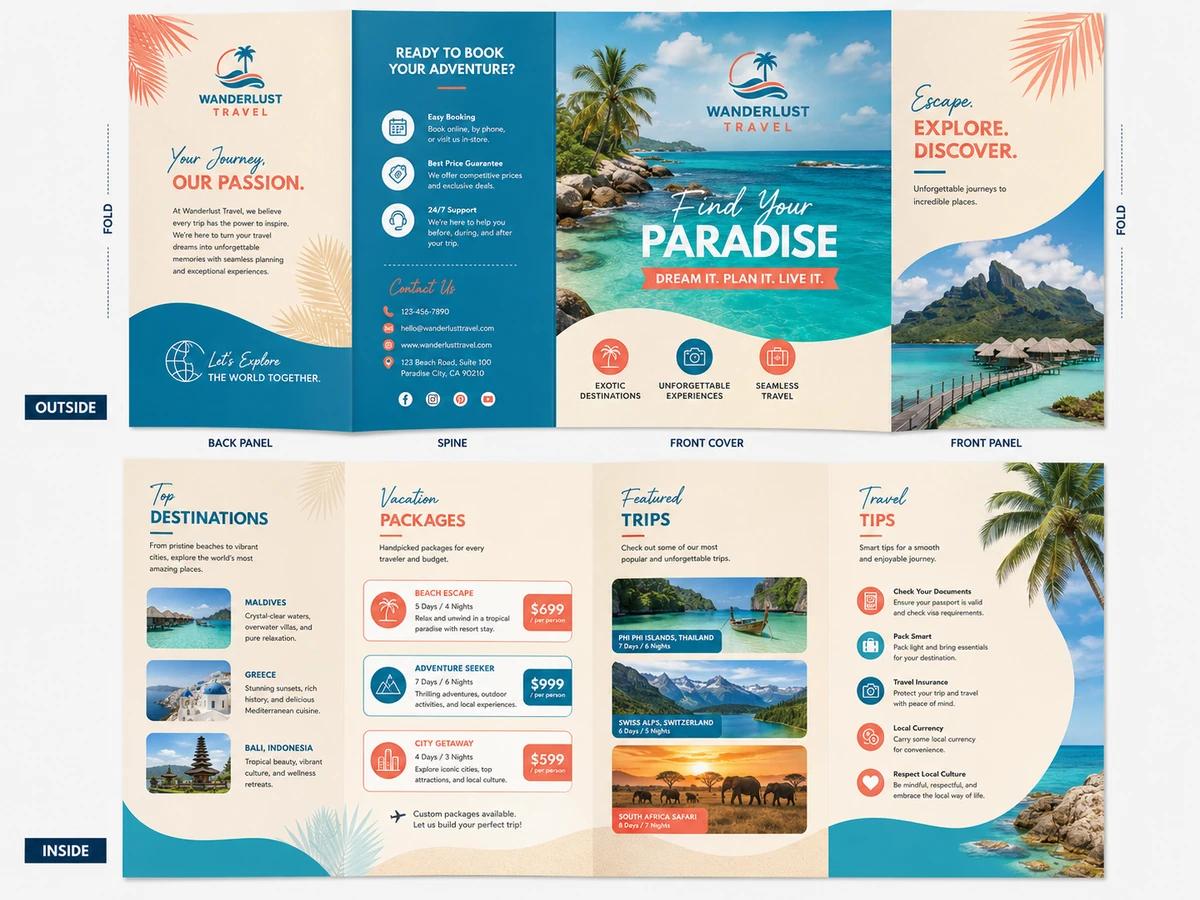 Tropical Travel brochure template preview