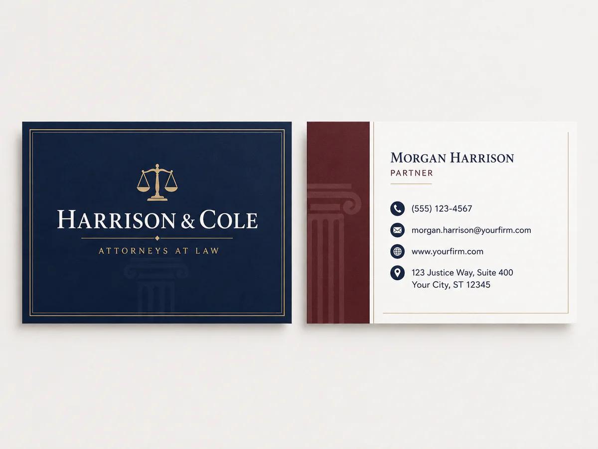 Law Firm Classic business card template preview