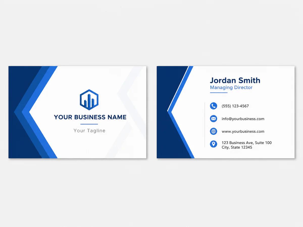Modern Blue Corporate business card template preview