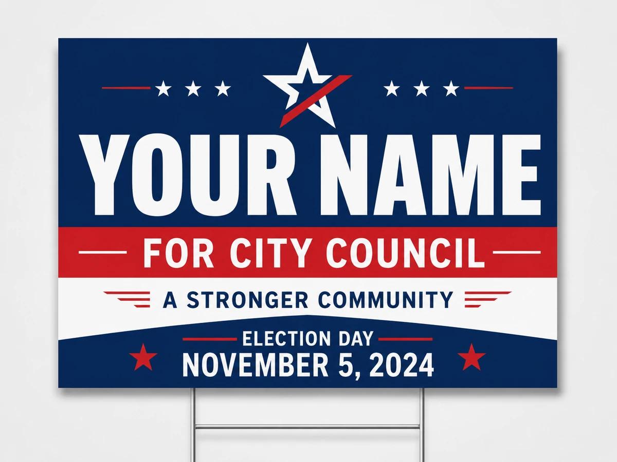 City Council Campaign yard sign template preview