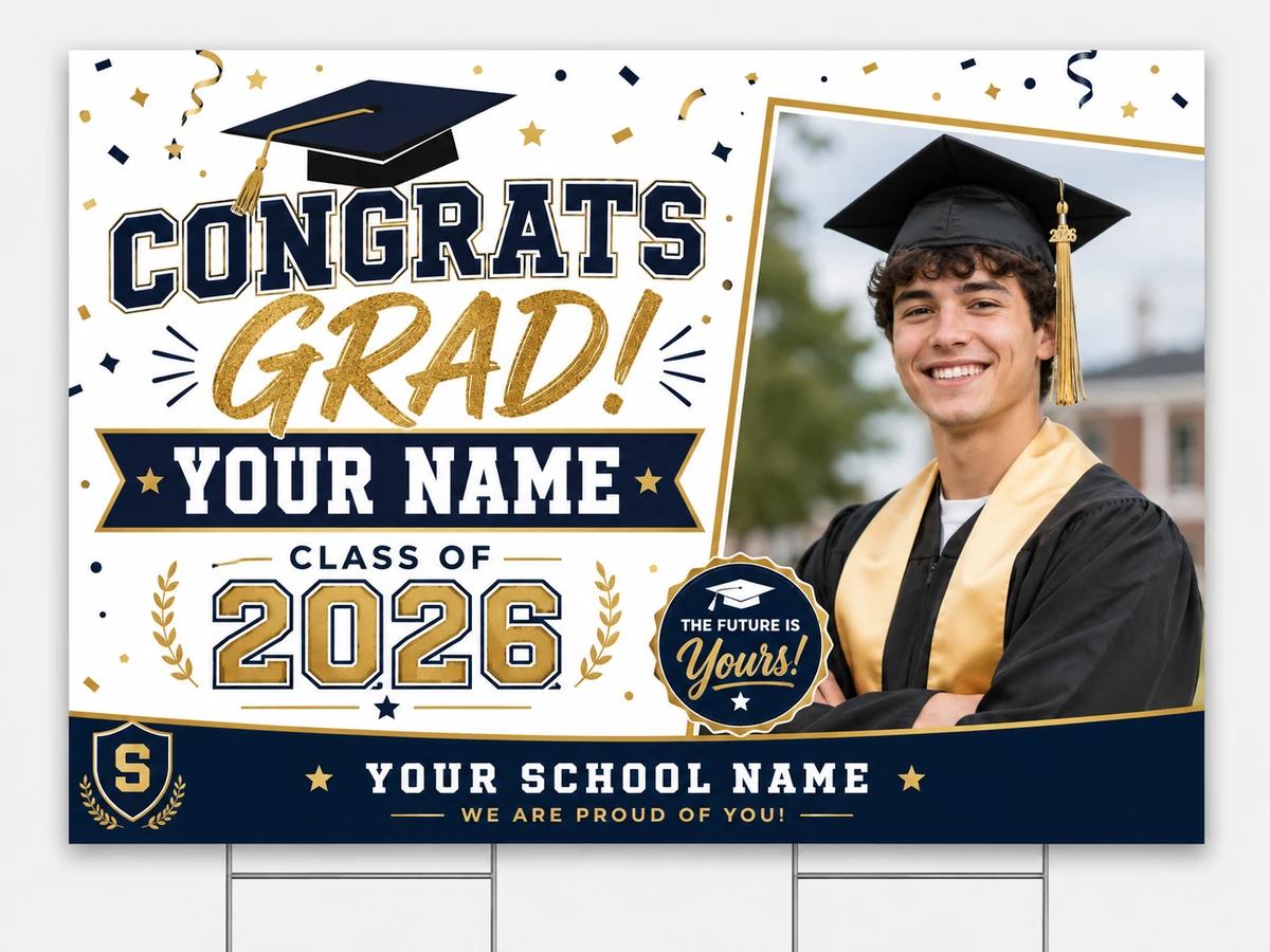 Graduation Celebration yard sign template preview