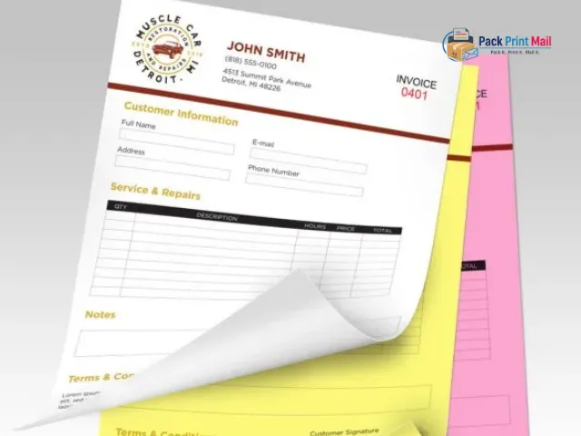 3-part NCR Forms w Variable Numbering printed product preview from Pack Print Mail