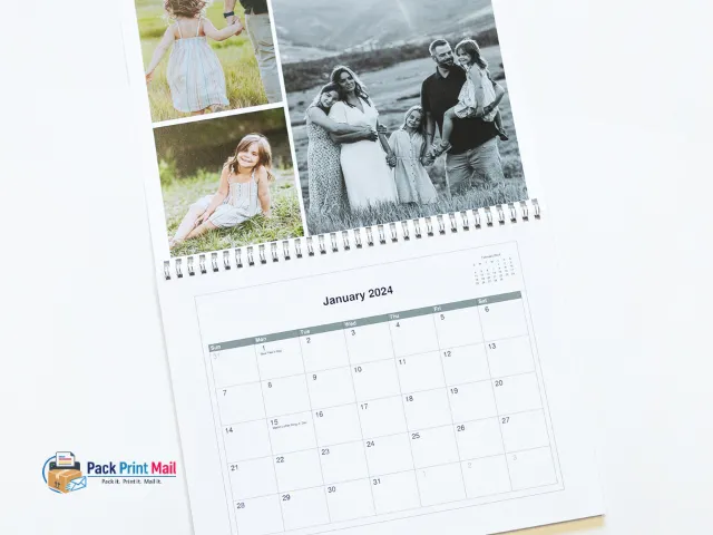 8.5x11 Calendars printed product preview from Pack Print Mail