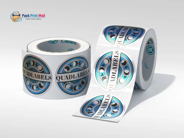 Bright Silver Roll Labels printed product preview from Pack Print Mail
