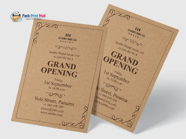 Brown Kraft Announcement Cards printed product preview from Pack Print Mail