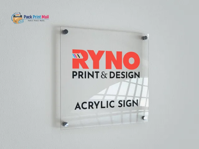 Clear Acrylic Signs printed product preview from Pack Print Mail