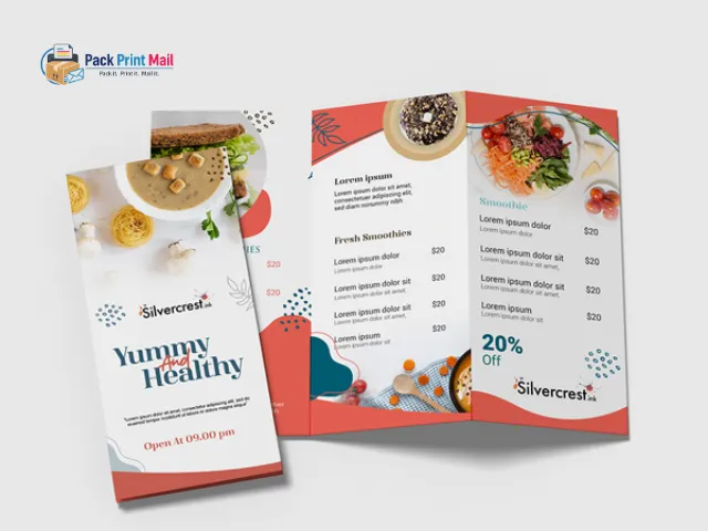 EndurACE Menus printed product preview from Pack Print Mail