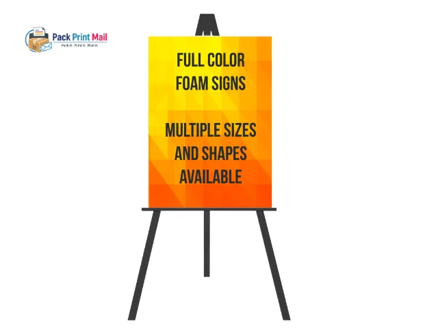 Foam Core Signs printed product preview from Pack Print Mail