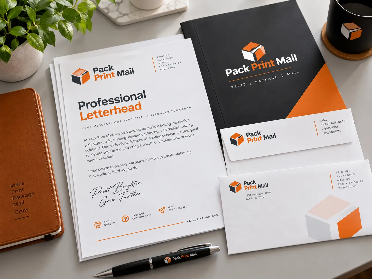 Letterhead printed product preview from Pack Print Mail