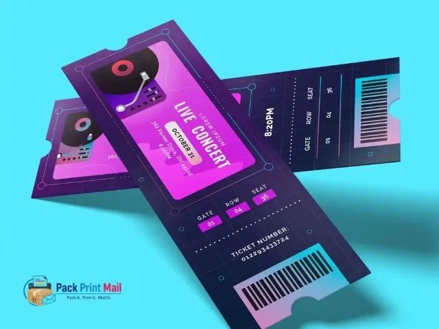 Numbered Tickets printed product preview from Pack Print Mail