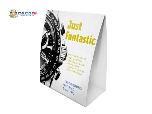 Pearl Table Tents printed product preview from Pack Print Mail