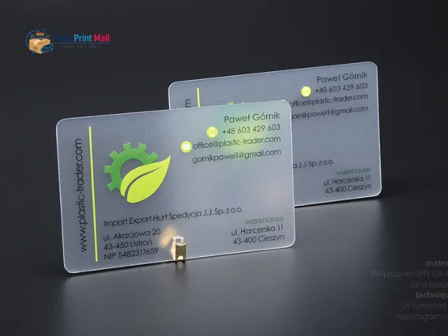 Plastic Business Cards printed product preview from Pack Print Mail