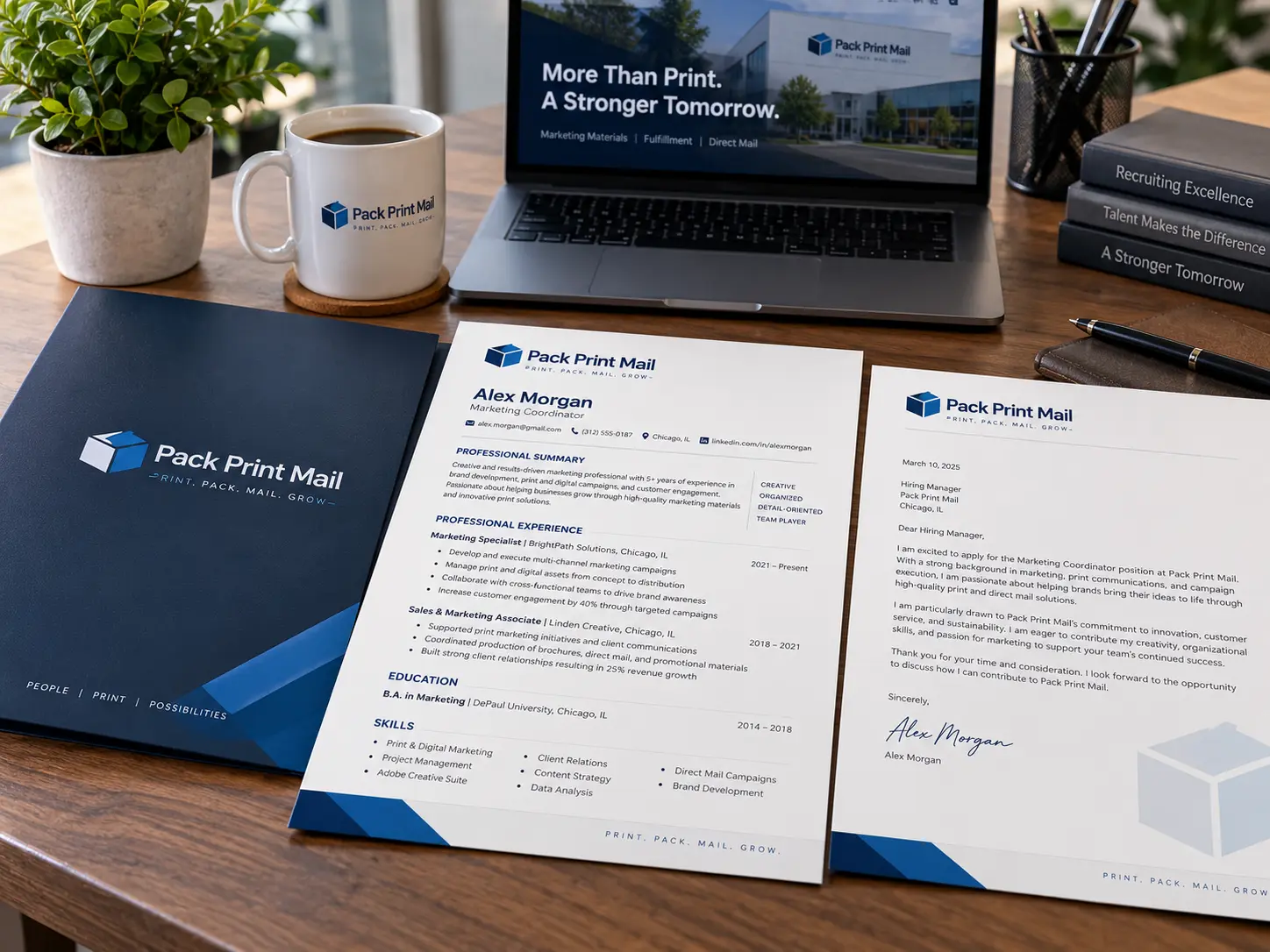 Resumes printed product preview from Pack Print Mail