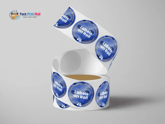 White BOPP Roll Labels printed product preview from Pack Print Mail