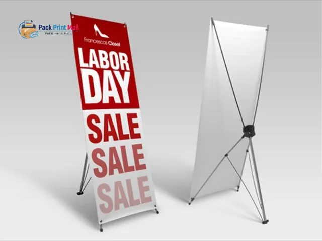 X-Style Collapsible Outdoor Banner Stands printed product preview from Pack Print Mail